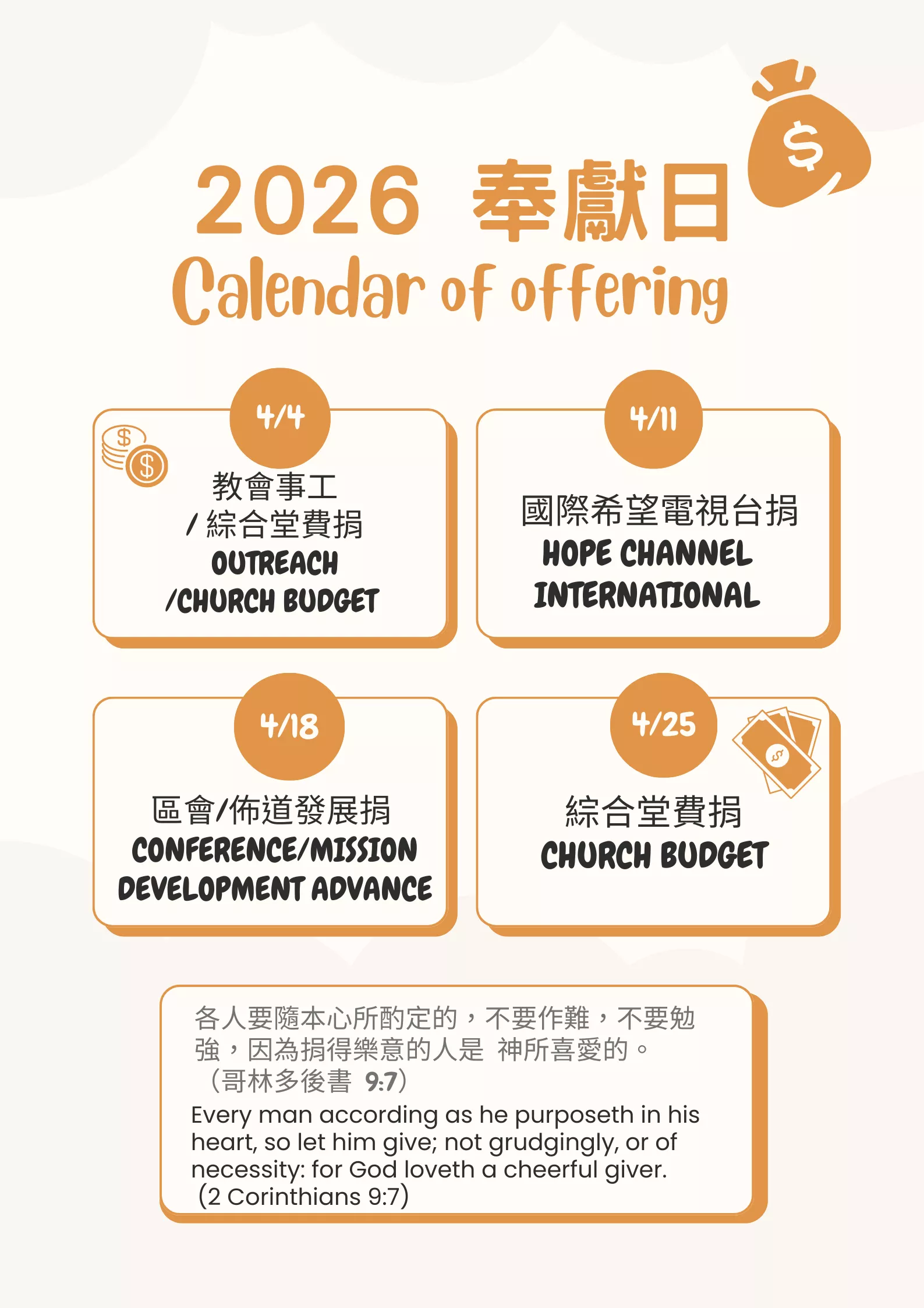 2026年4月奉獻日