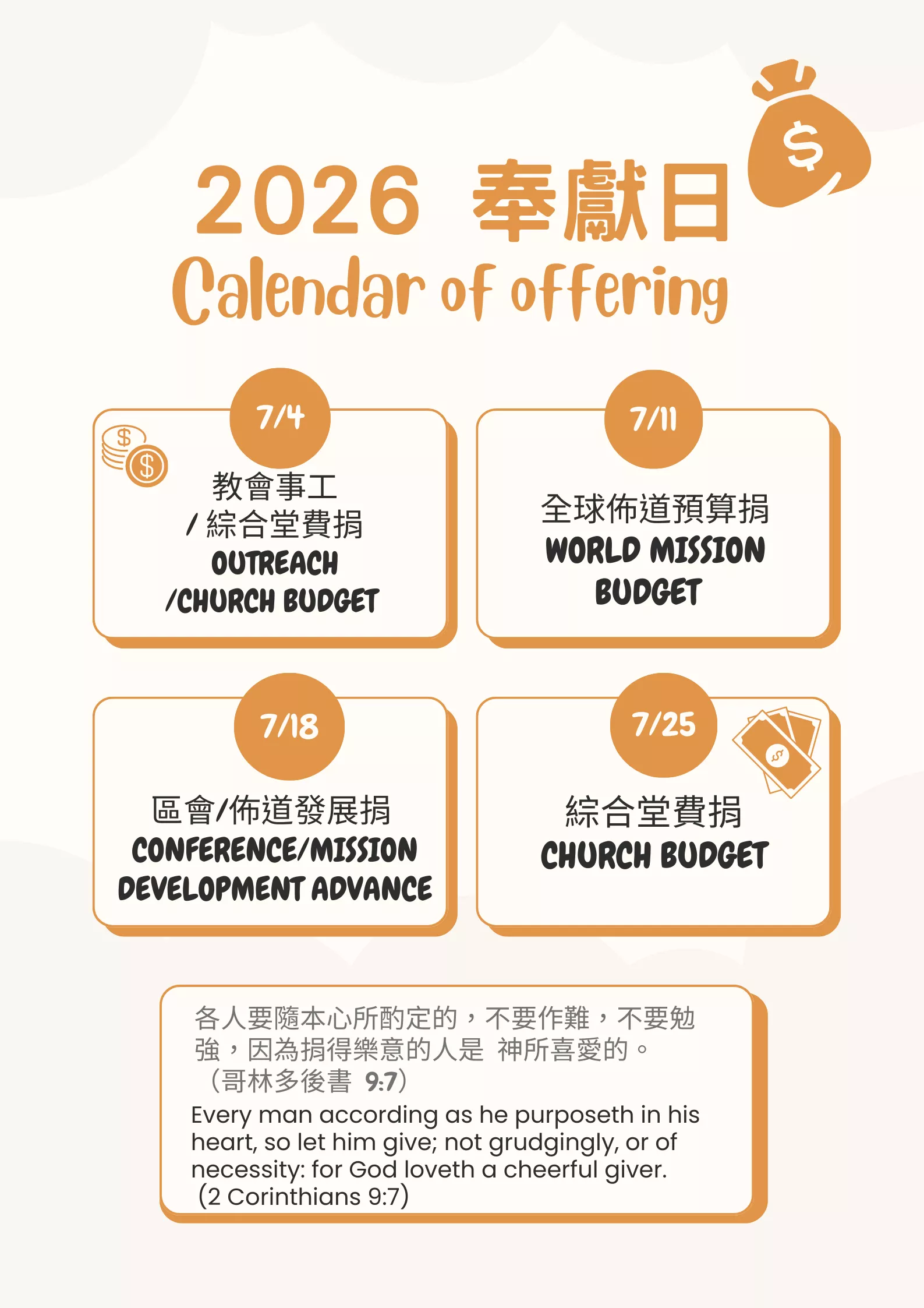 2026年7月奉獻日